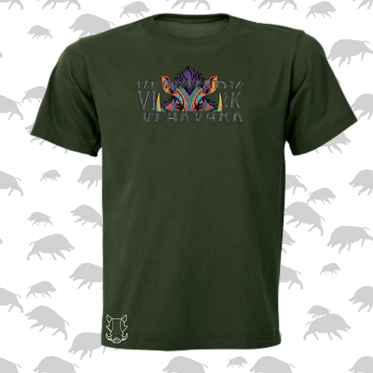 Vlakvark Tribal Teeth T-Hemp vir Mans (b)