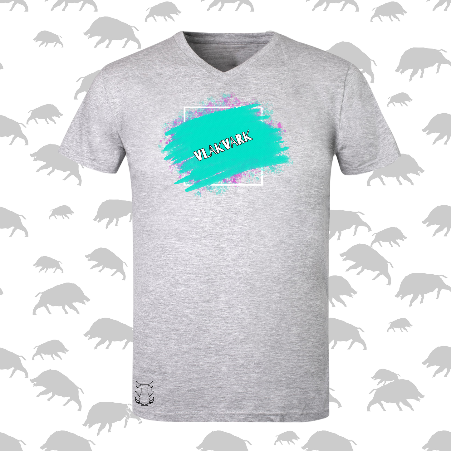 Vlakvark V-nek T-Hemp vir Mans