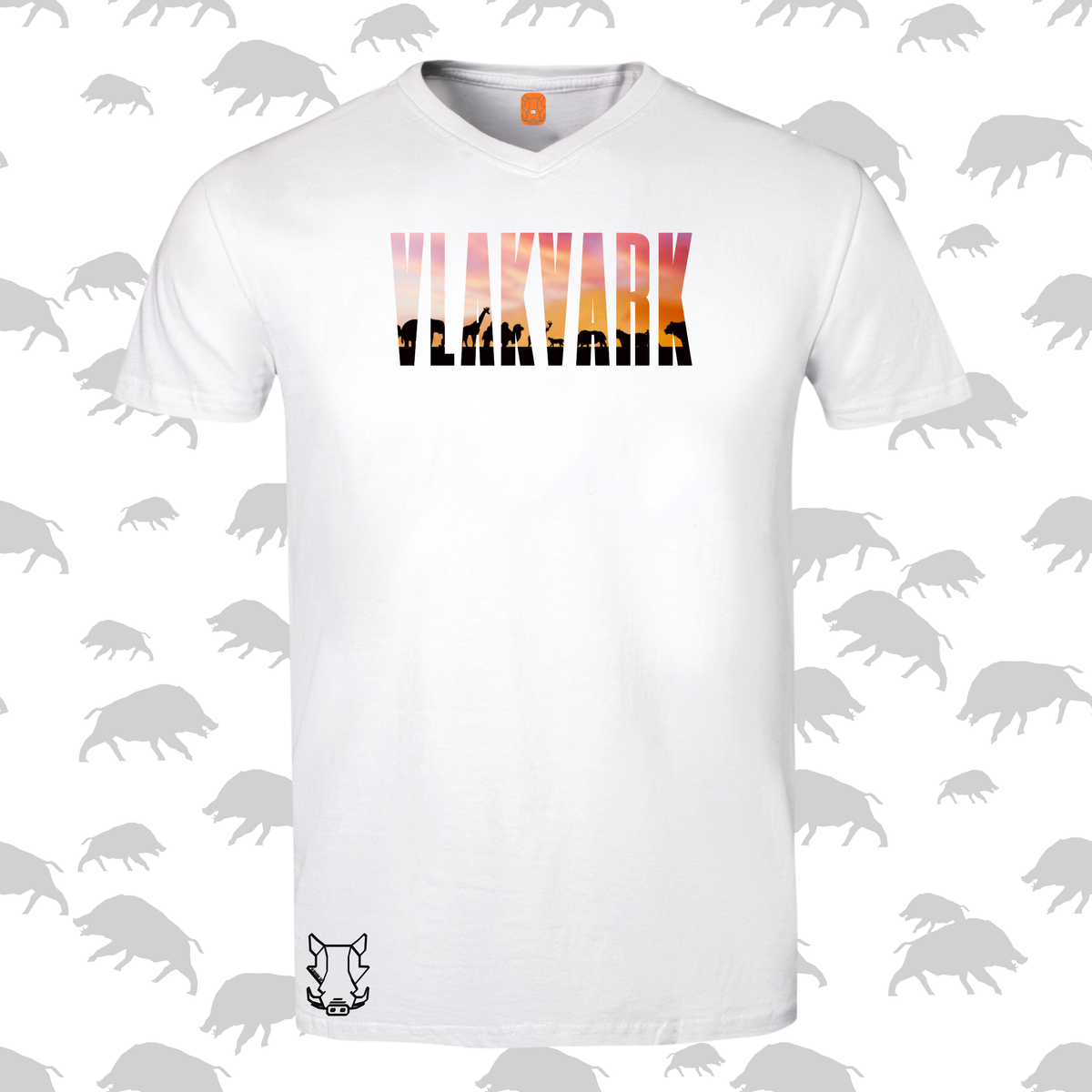 Vlakvark V-nek T-Hemp vir Mans