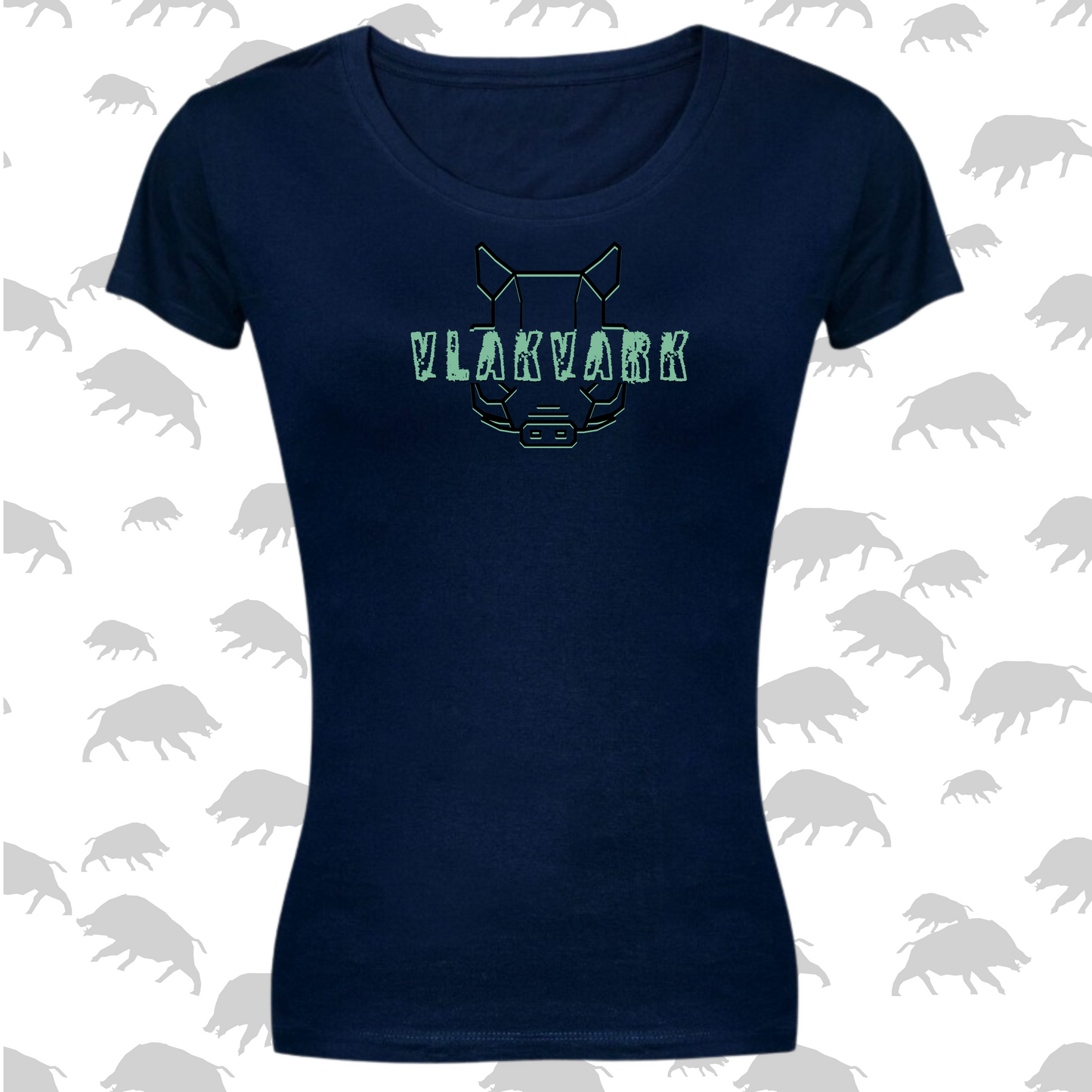 Vlakvark Blou T-Hemp vir Dames