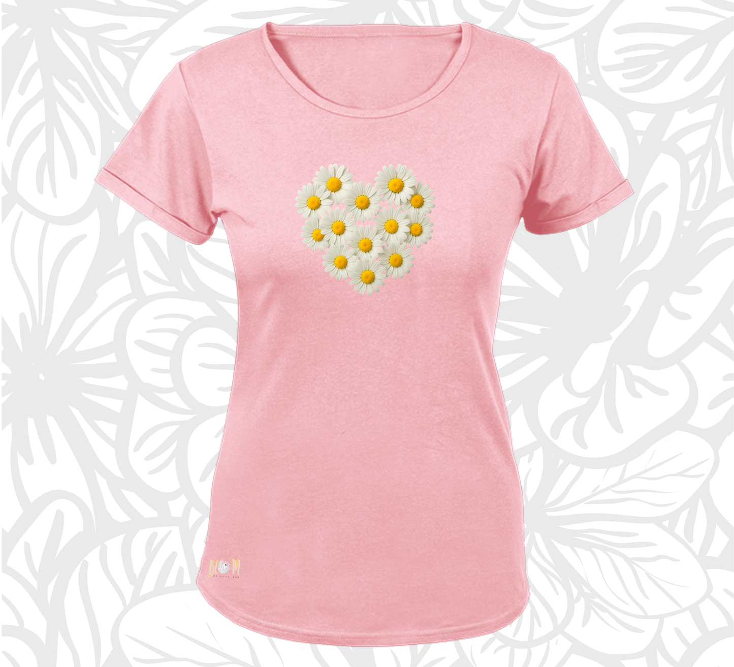 Blom Hart T-Hemp vir Dames