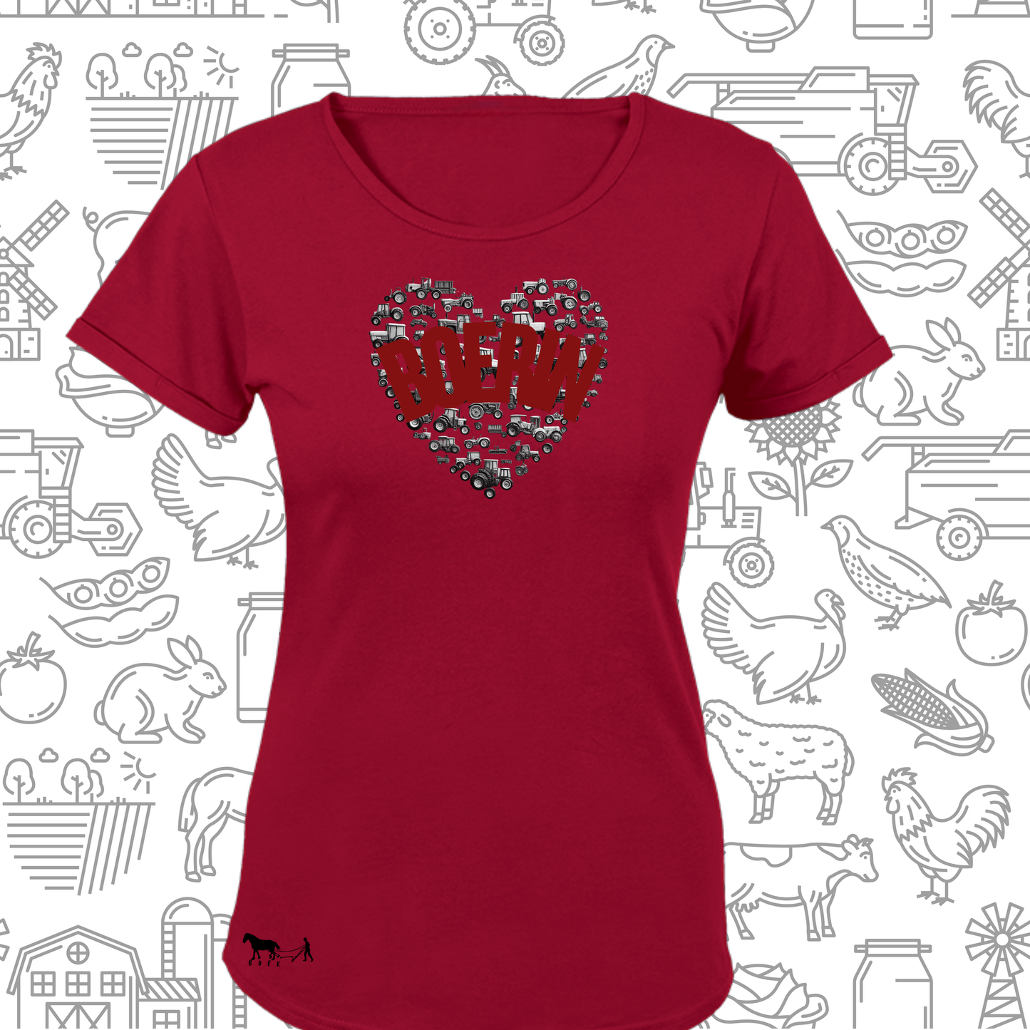 Boerin Hart T-Hemp vir Dames