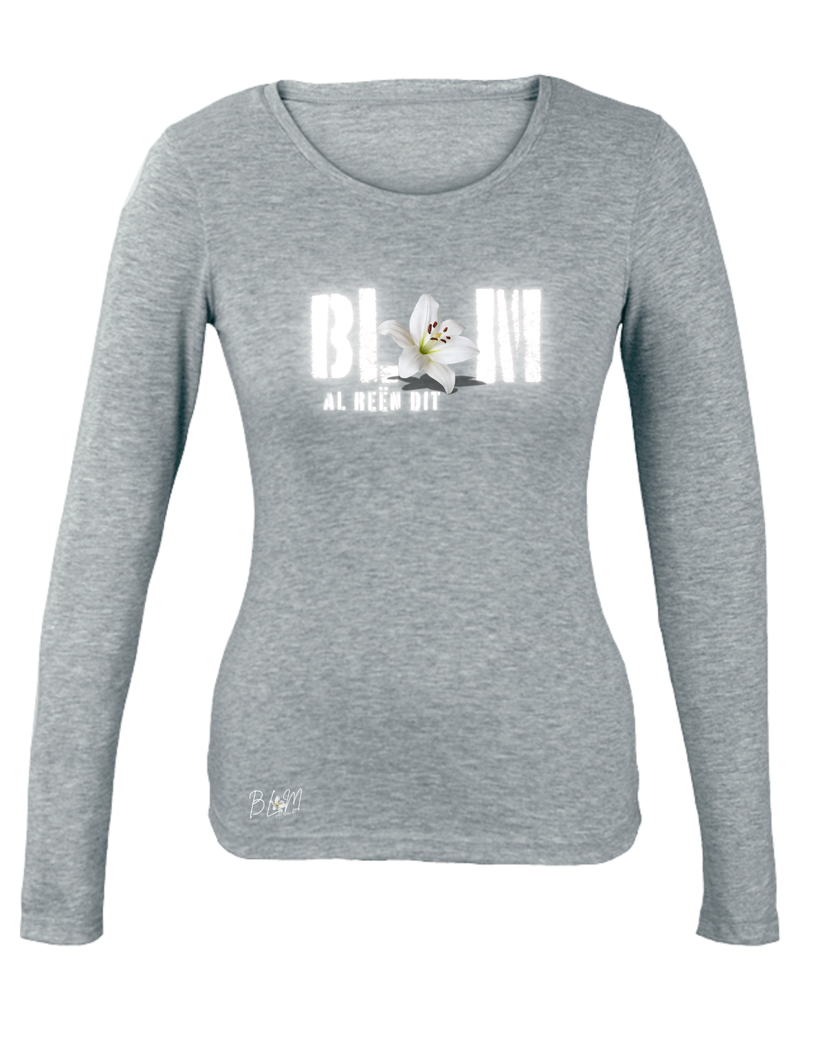 Blom Lelie Longsleeve T-Hempde vir Dames (b)