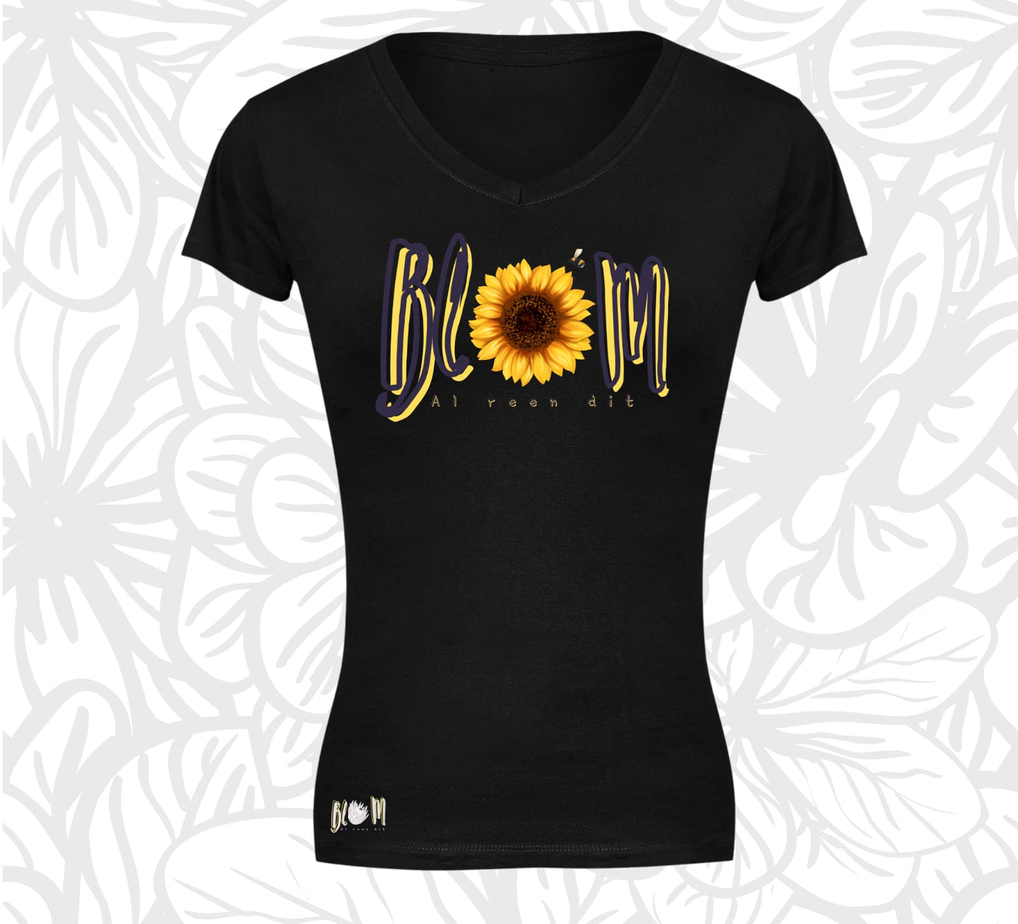 Blom Sonneblom T-Hemp vir Dames