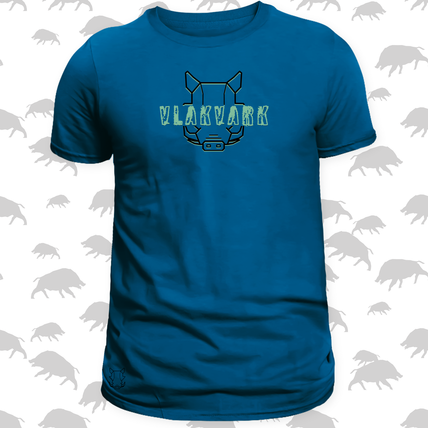 Vlakvark Blou T-Hemp vir Mans