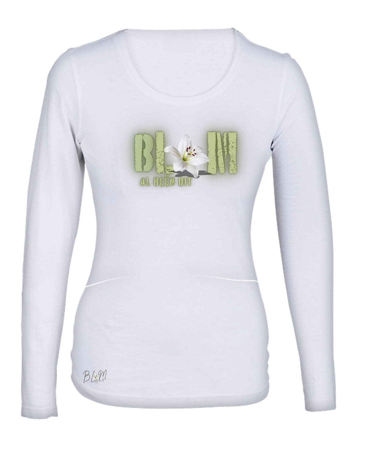 Blom Lelie Longsleeve T-Hempde vir Dames (b)