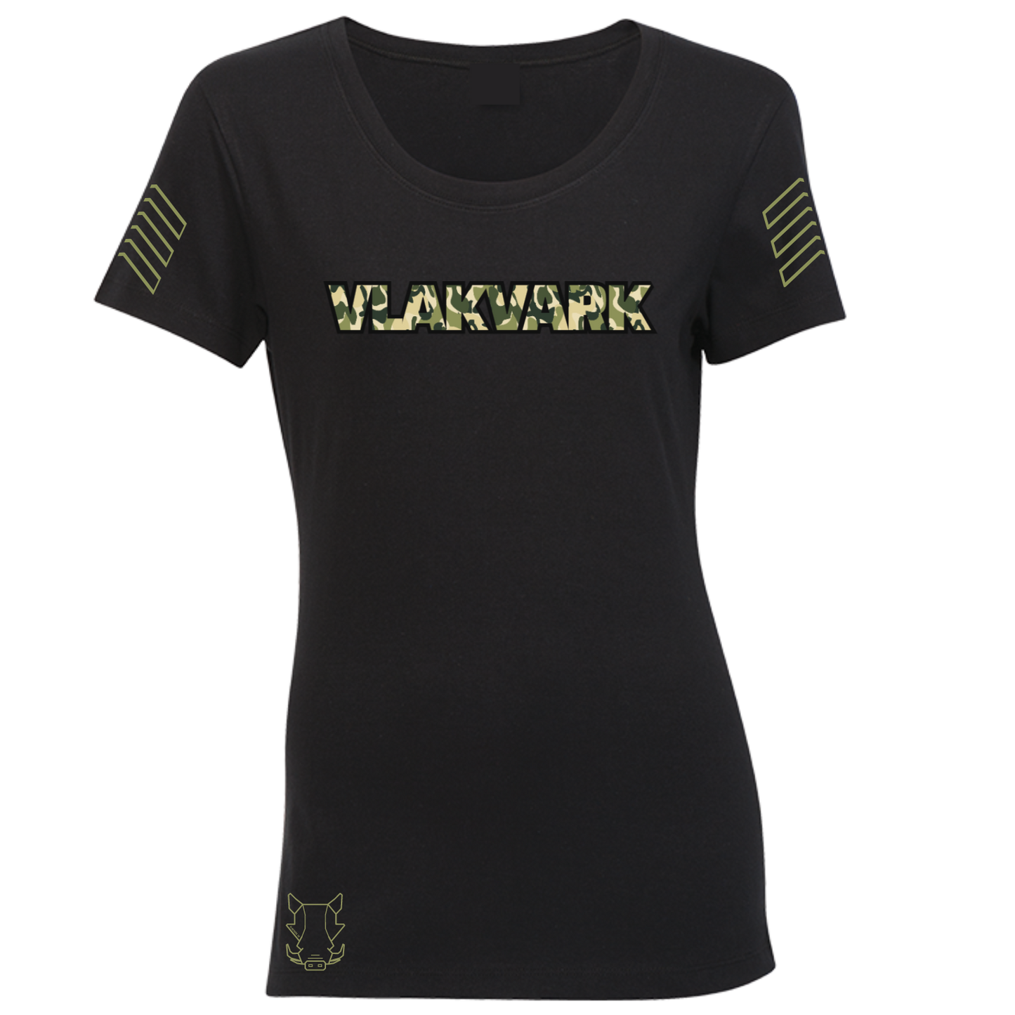 Vlakvark T-Hemp Camo Dames