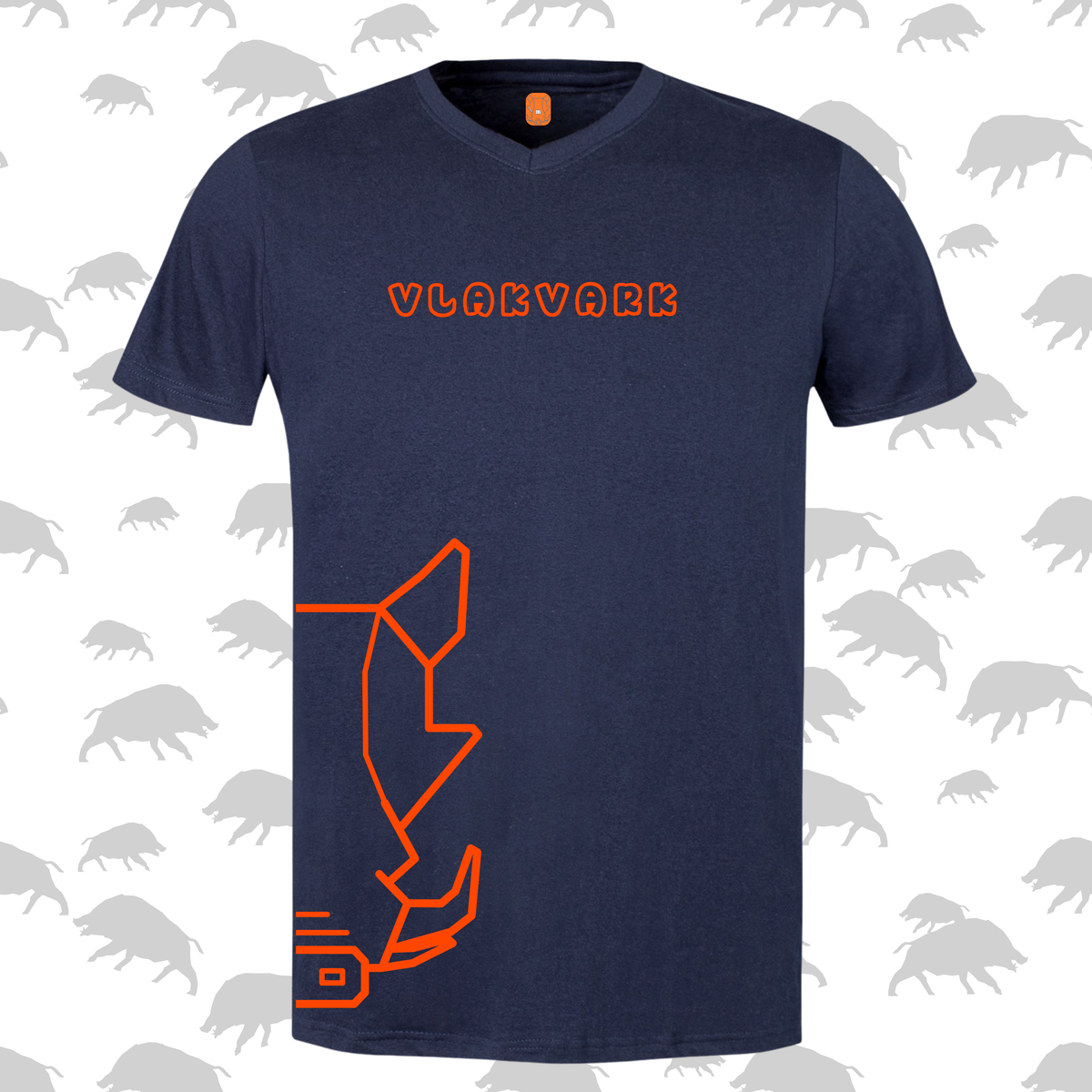 Vlakvark V-nek  T-Hemp vir Mans