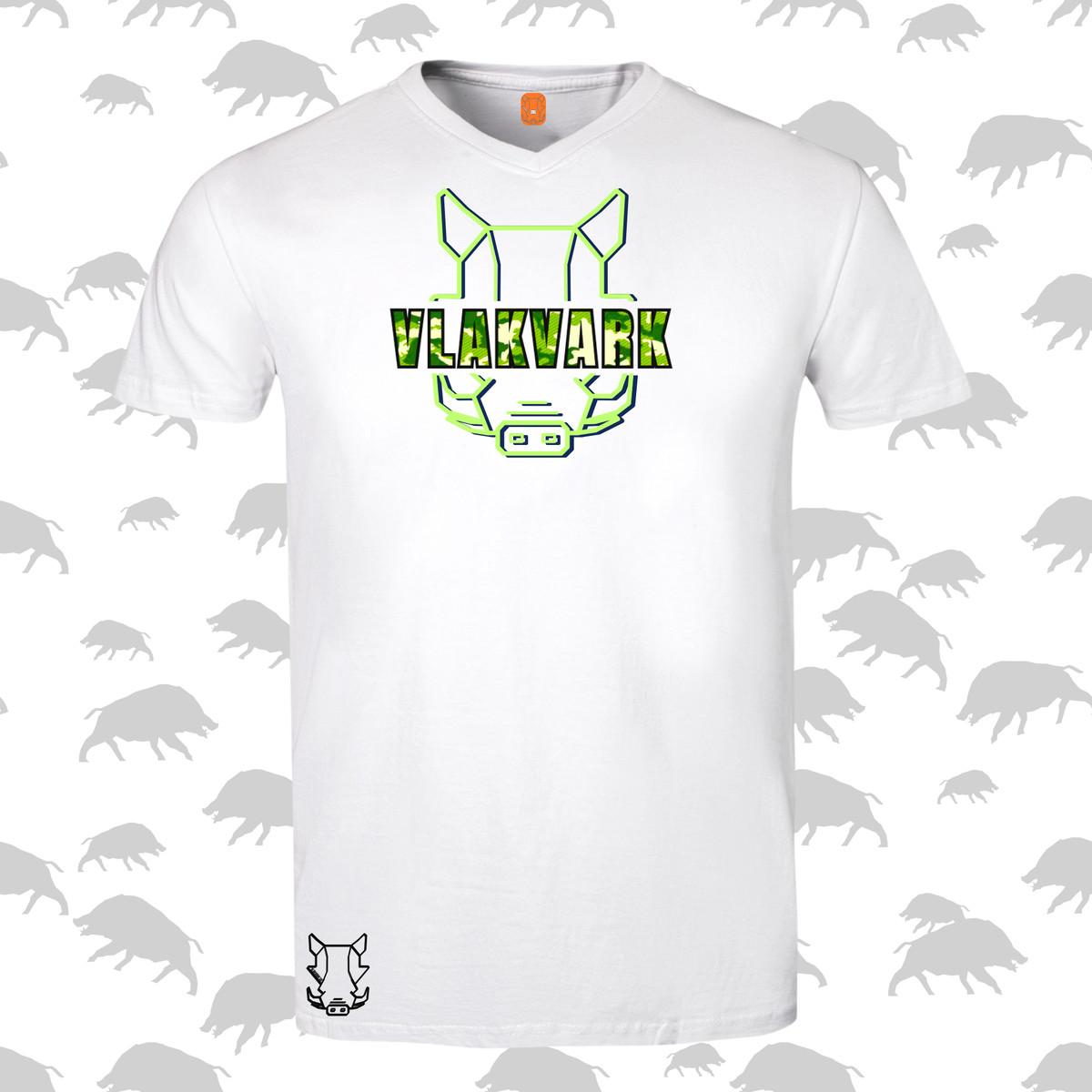 Vlakvark V-nek  T-Hemp vir Mans
