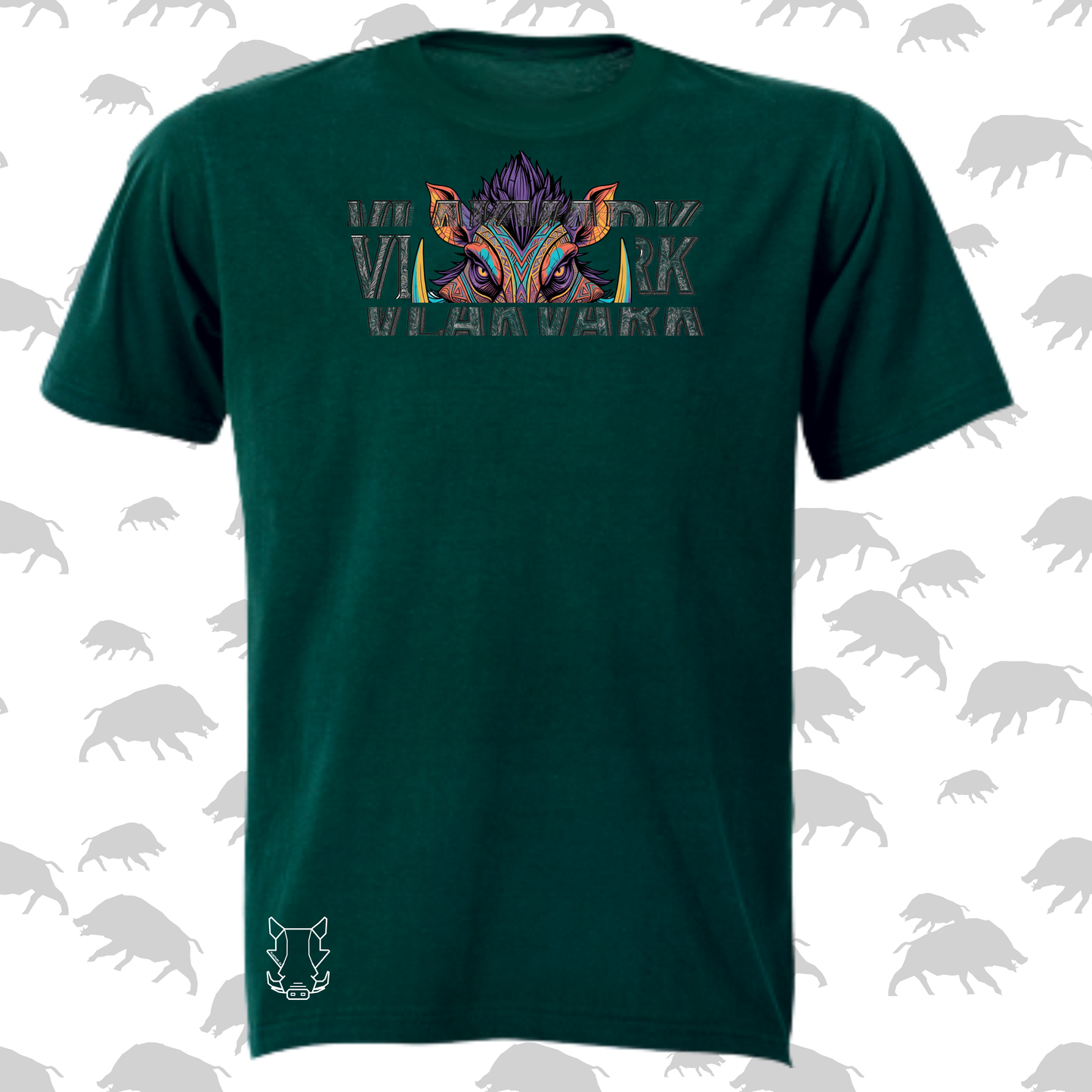 Vlakvark Tribal Teeth T-Hemp vir Mans (b)
