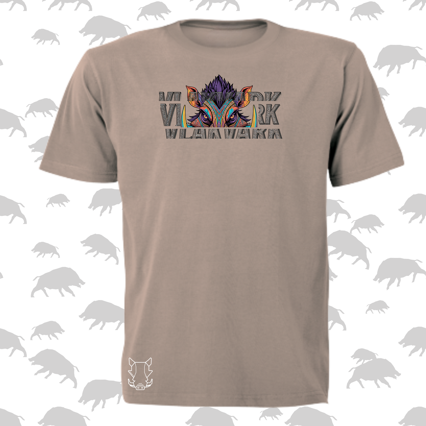 Vlakvark Tribal Teeth T-Hemp vir Mans (b)