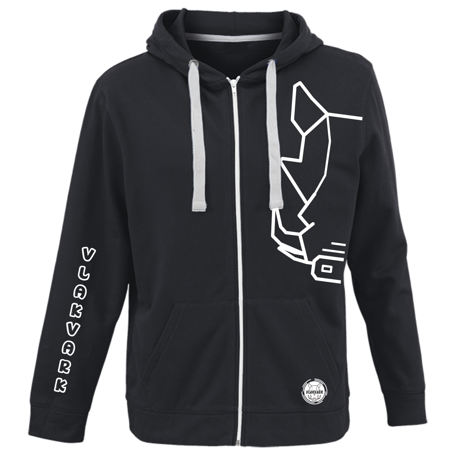 Vlakvark Ritssluiter Hoodie Mans en Dames