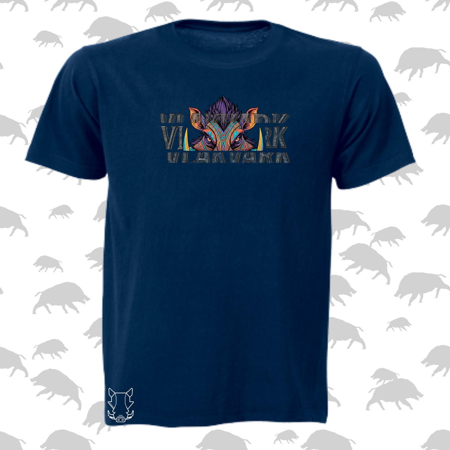 Vlakvark Tribal Teeth T-Hemp vir Mans (b)