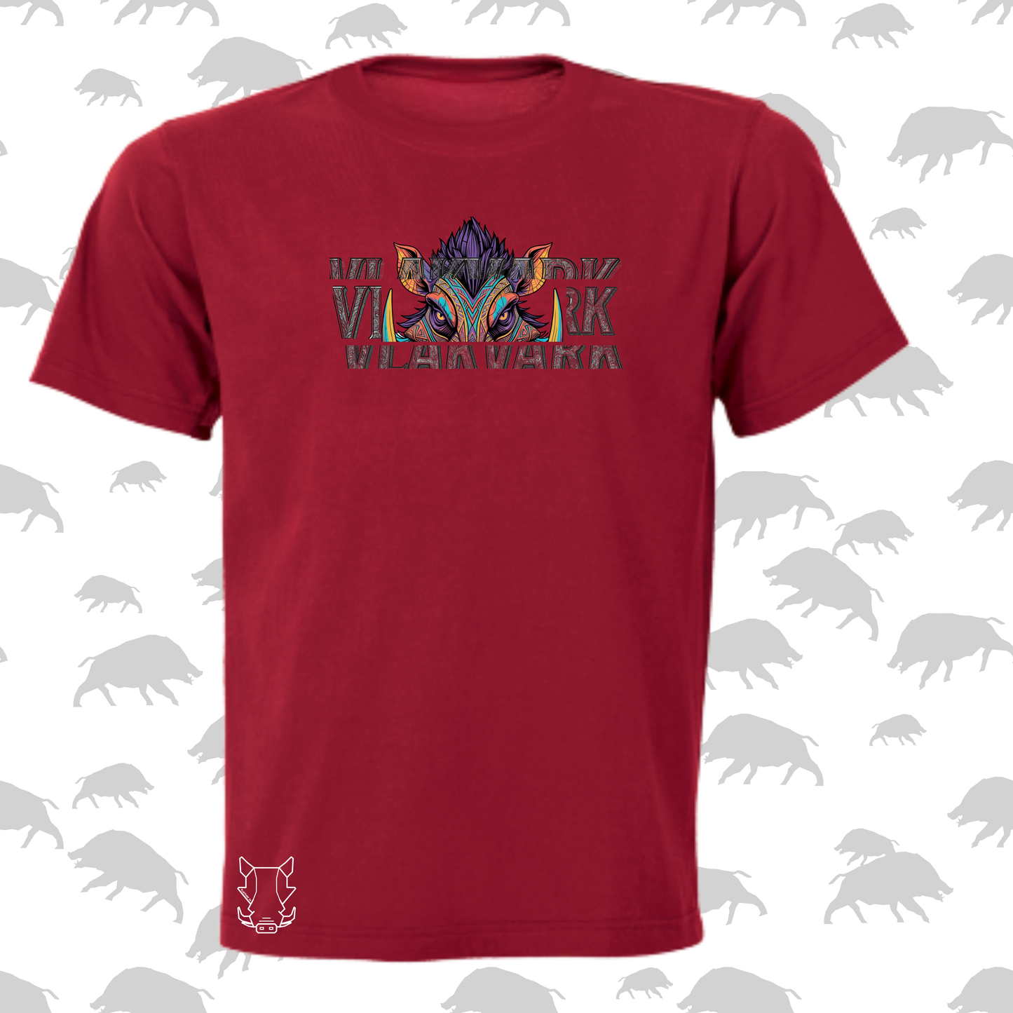 Vlakvark Tribal Teeth T-Hemp vir Mans (b)