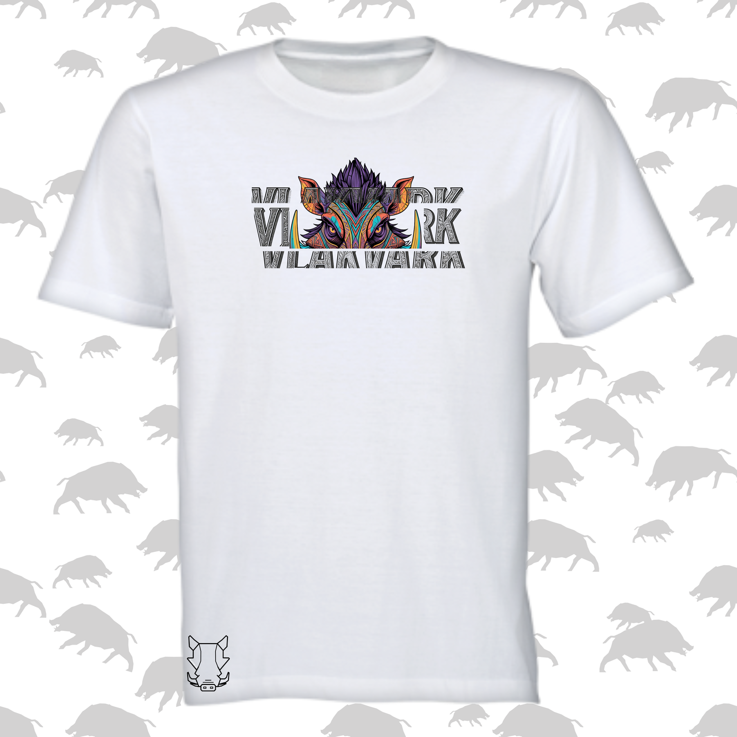Vlakvark Tribal Teeth T-Hemp vir Mans (b)