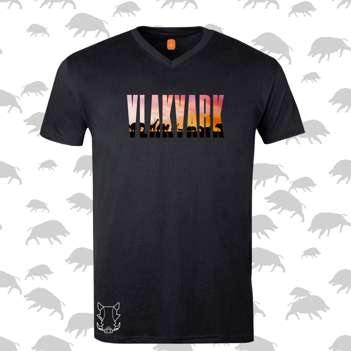 Vlakvark V-nek  T-Hemp vir Mans