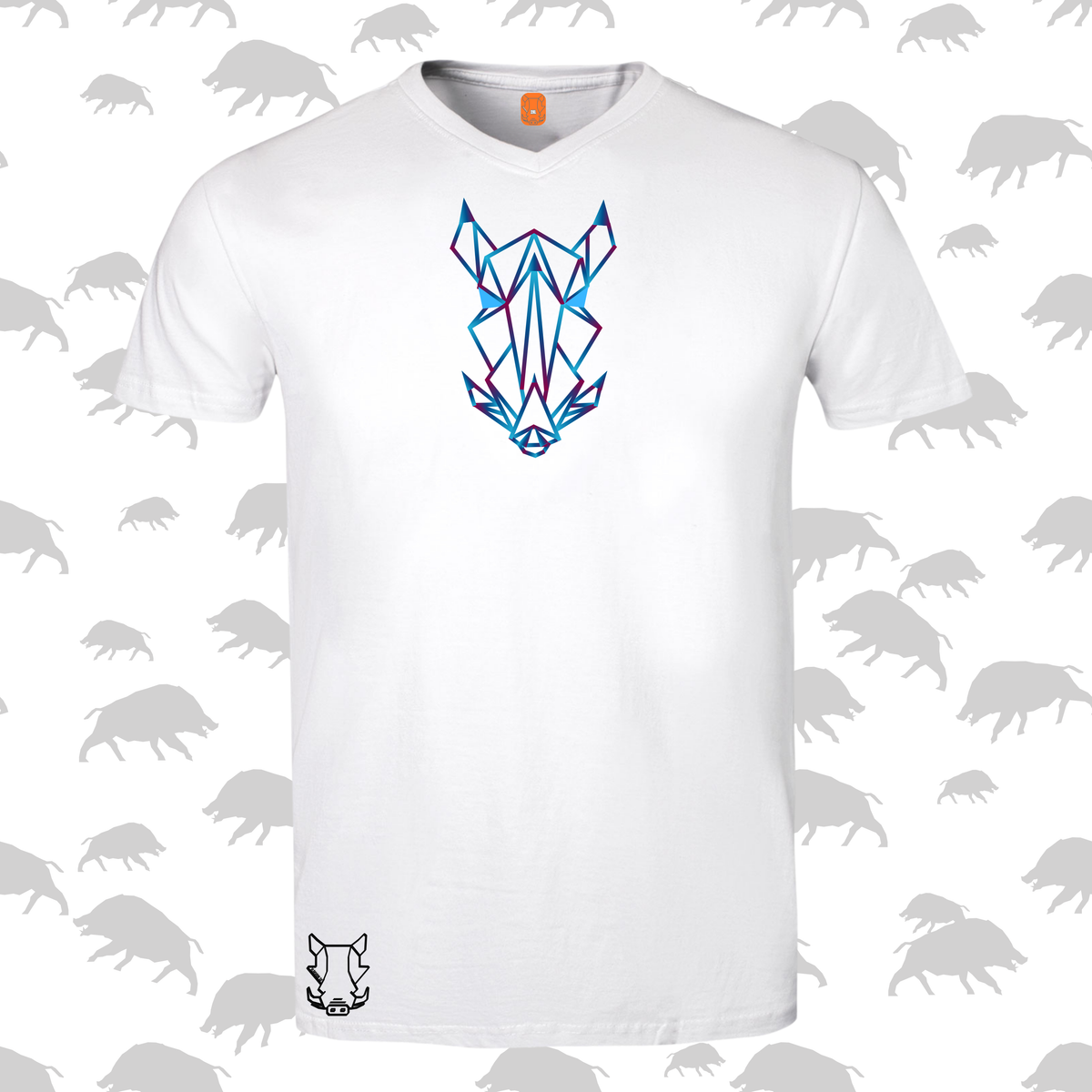 Vlakvark V-nek  T-Hemp vir Mans