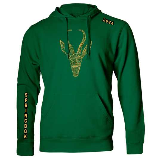 Vlakvark Springbok Rugby Hoodie vir Mans en Dames