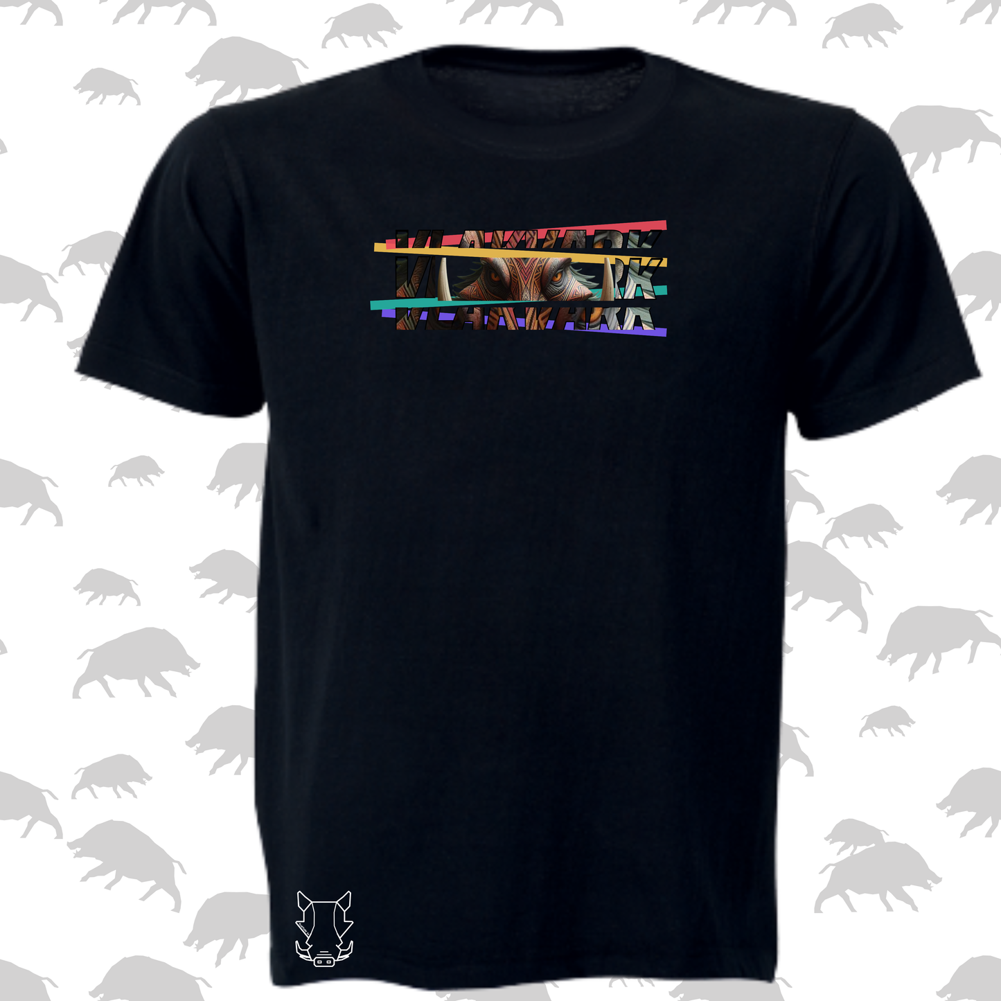 Vlakvark Tribal Stripes T-Hemp vir Mans (b)