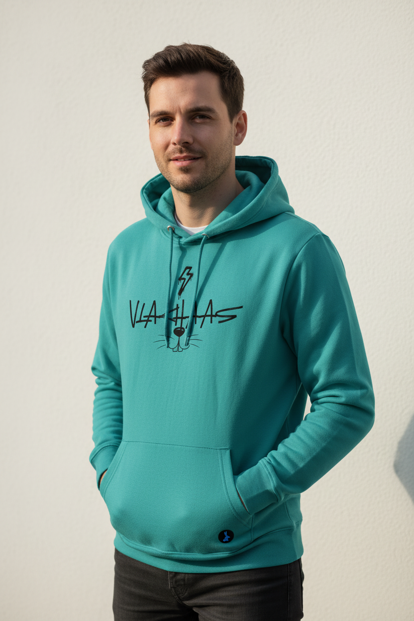 Vlakhaas Unisex Face  Hooded Beckham Sweater