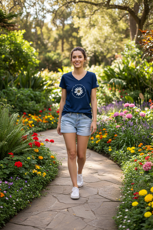 BLOM White African Daisy T-Shirt Ladies (b)