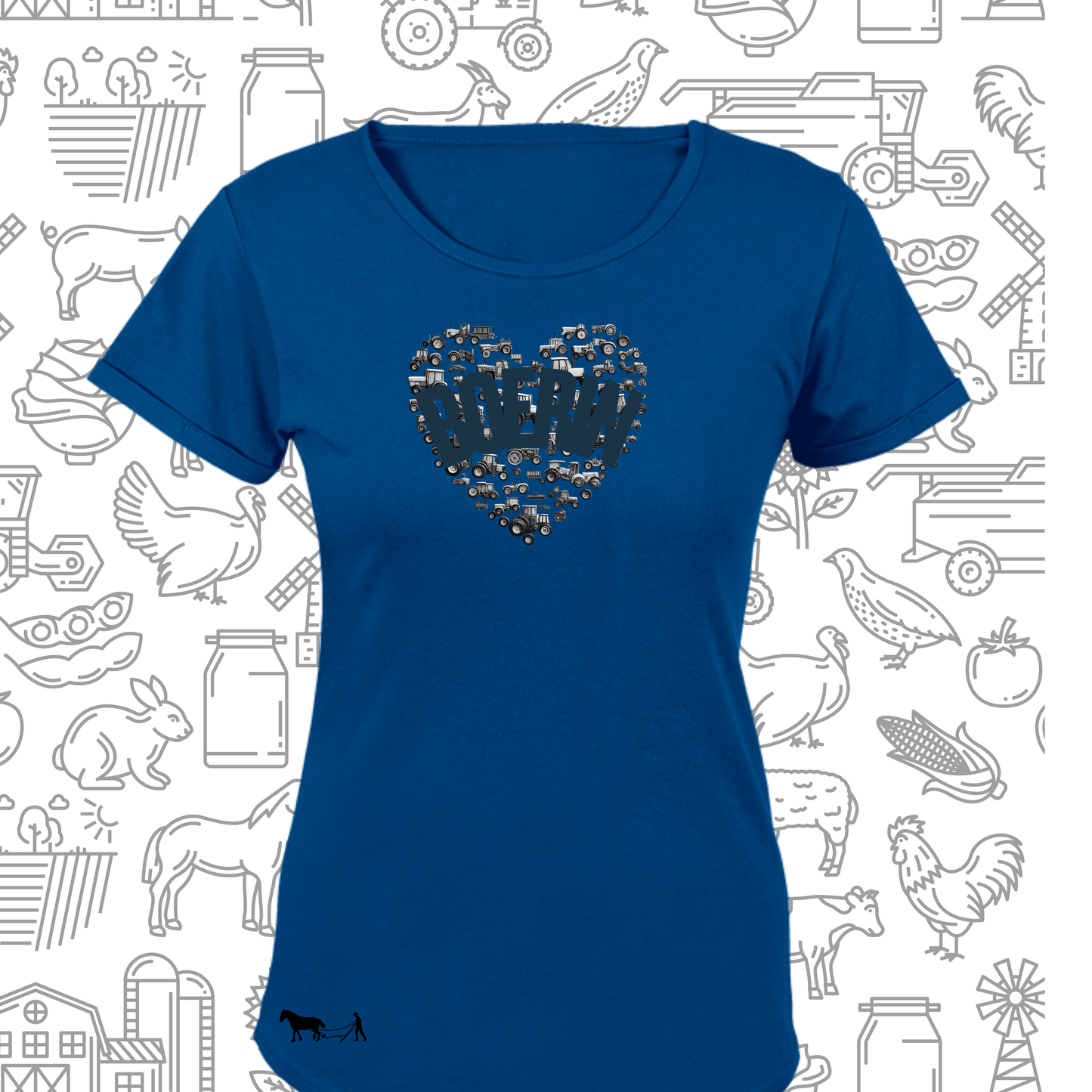 Boerin Hart T-Hemp vir Dames