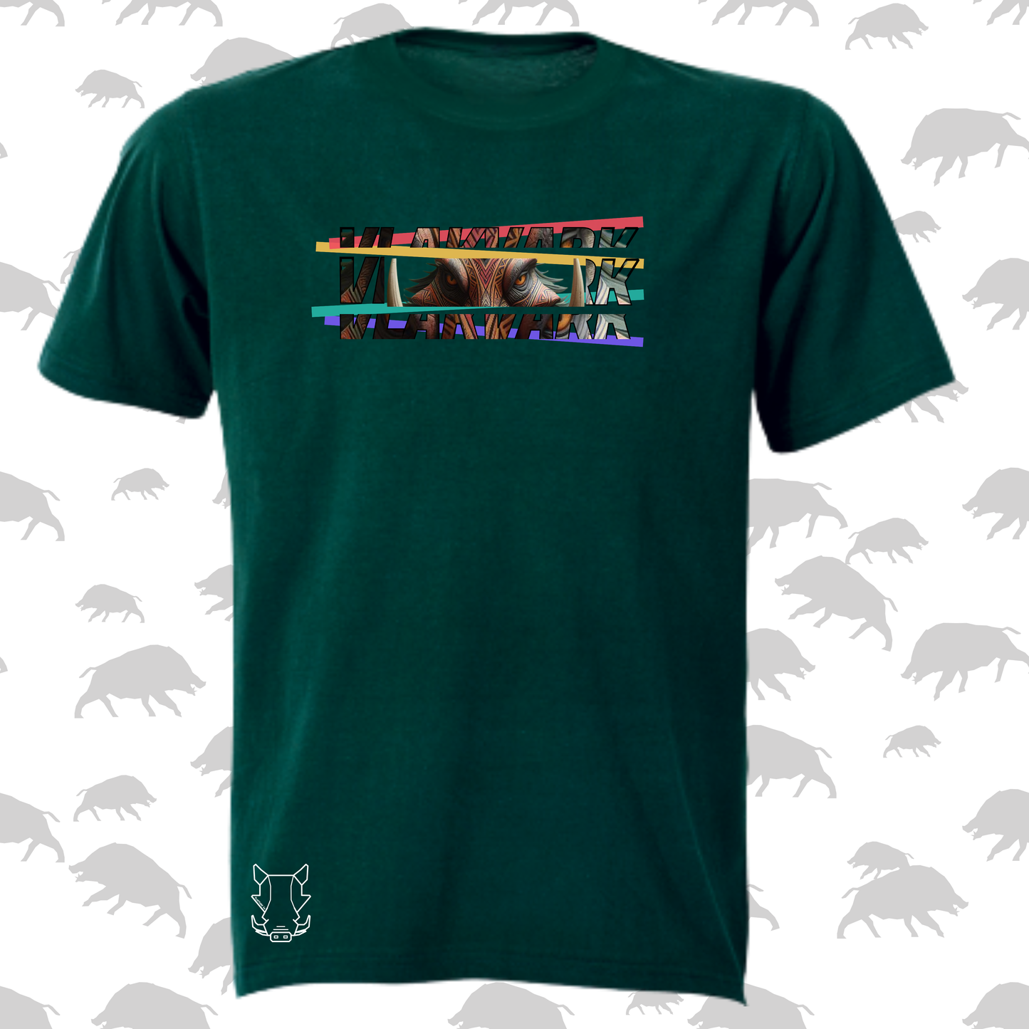 Vlakvark Tribal Stripes T-Hemp vir Mans (b)
