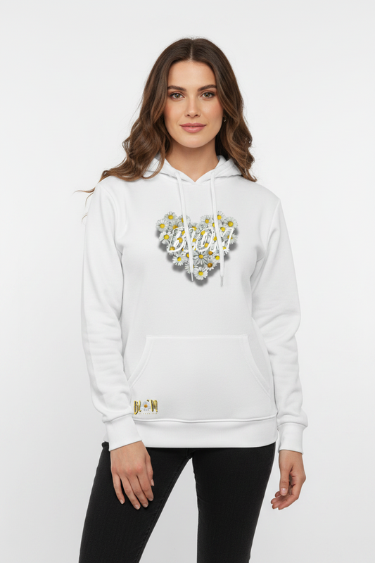 Blom ❤️Hoodie vir Dames
