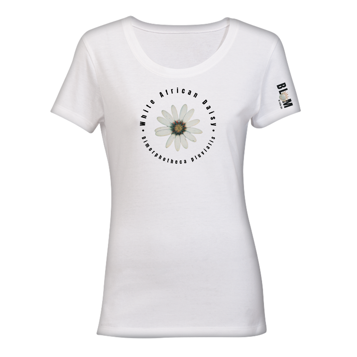 BLOM White African Daisy T-Shirt Ladies (b)