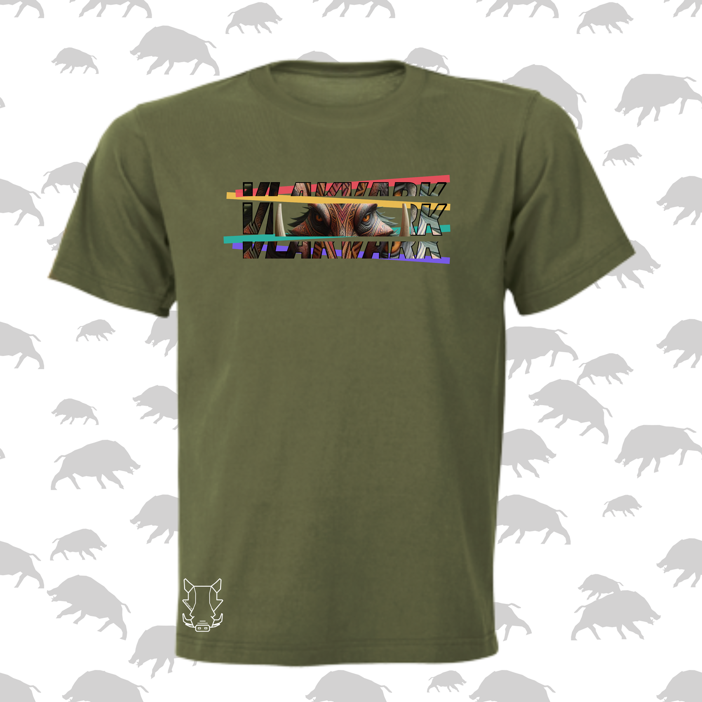 Vlakvark Tribal Stripes T-Hemp vir Mans (b)