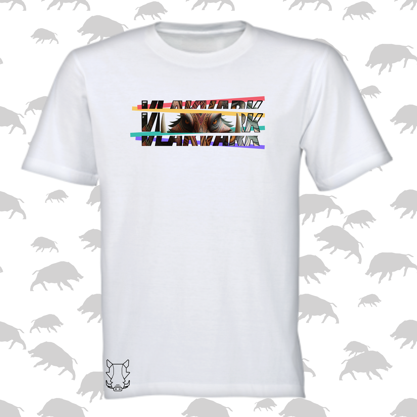 Vlakvark Tribal Stripes T-Hemp vir Mans (b)