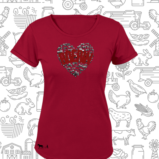 Boerin Hart T-Hemp vir Dames