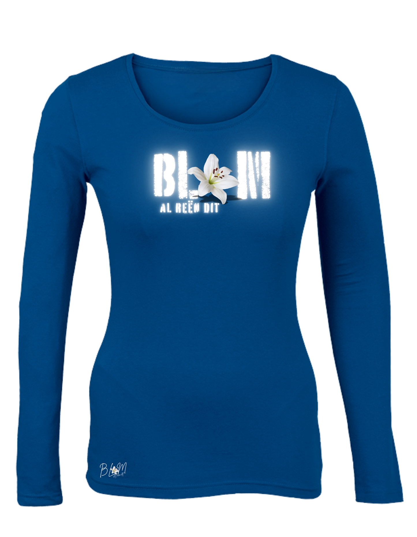 Blom Lelie Longsleeve T-Hempde vir Dames (b)