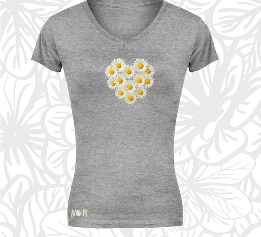 Blom Hart T-Hemp vir Dames