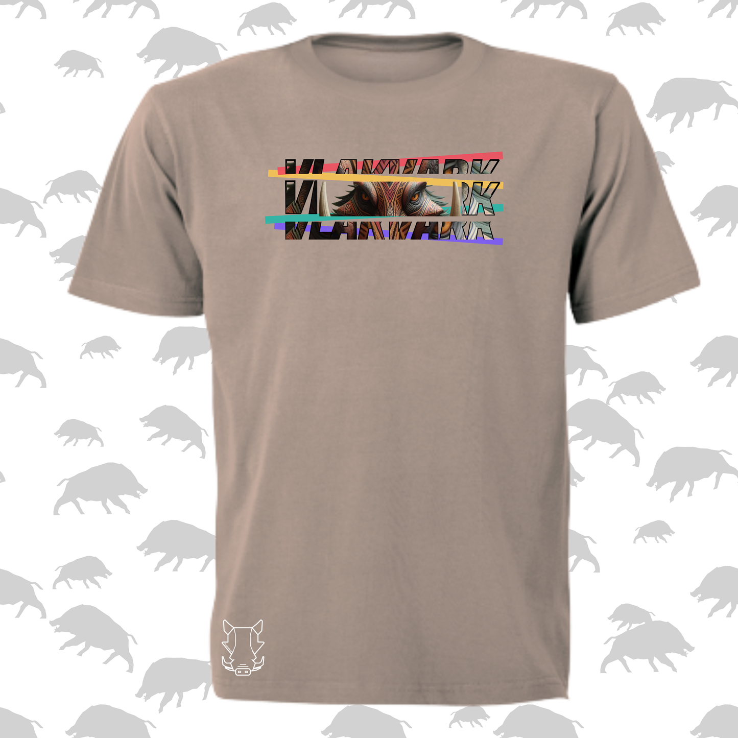 Vlakvark Tribal Stripes T-Hemp vir Mans (b)