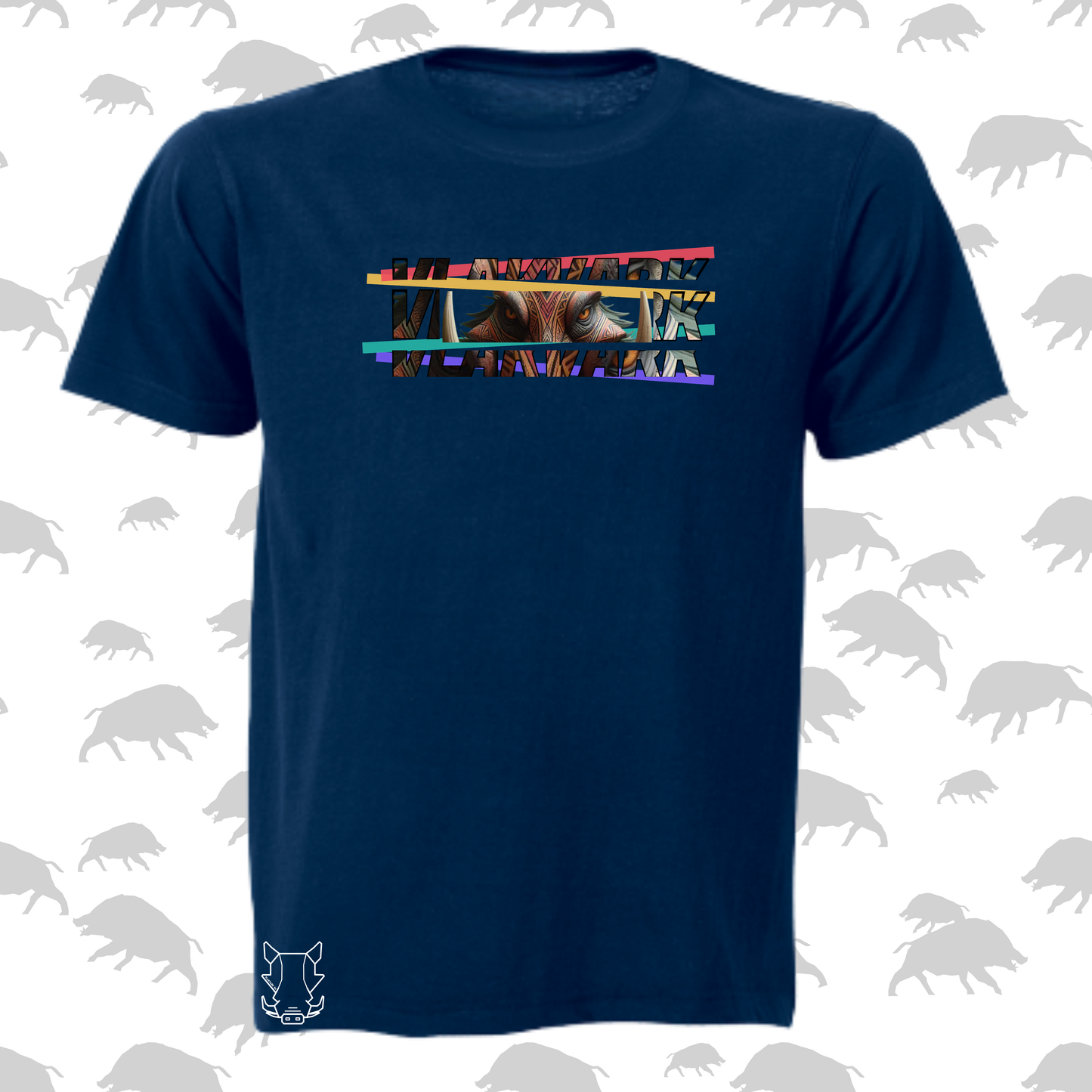 Vlakvark Tribal Stripes T-Hemp vir Mans (b)