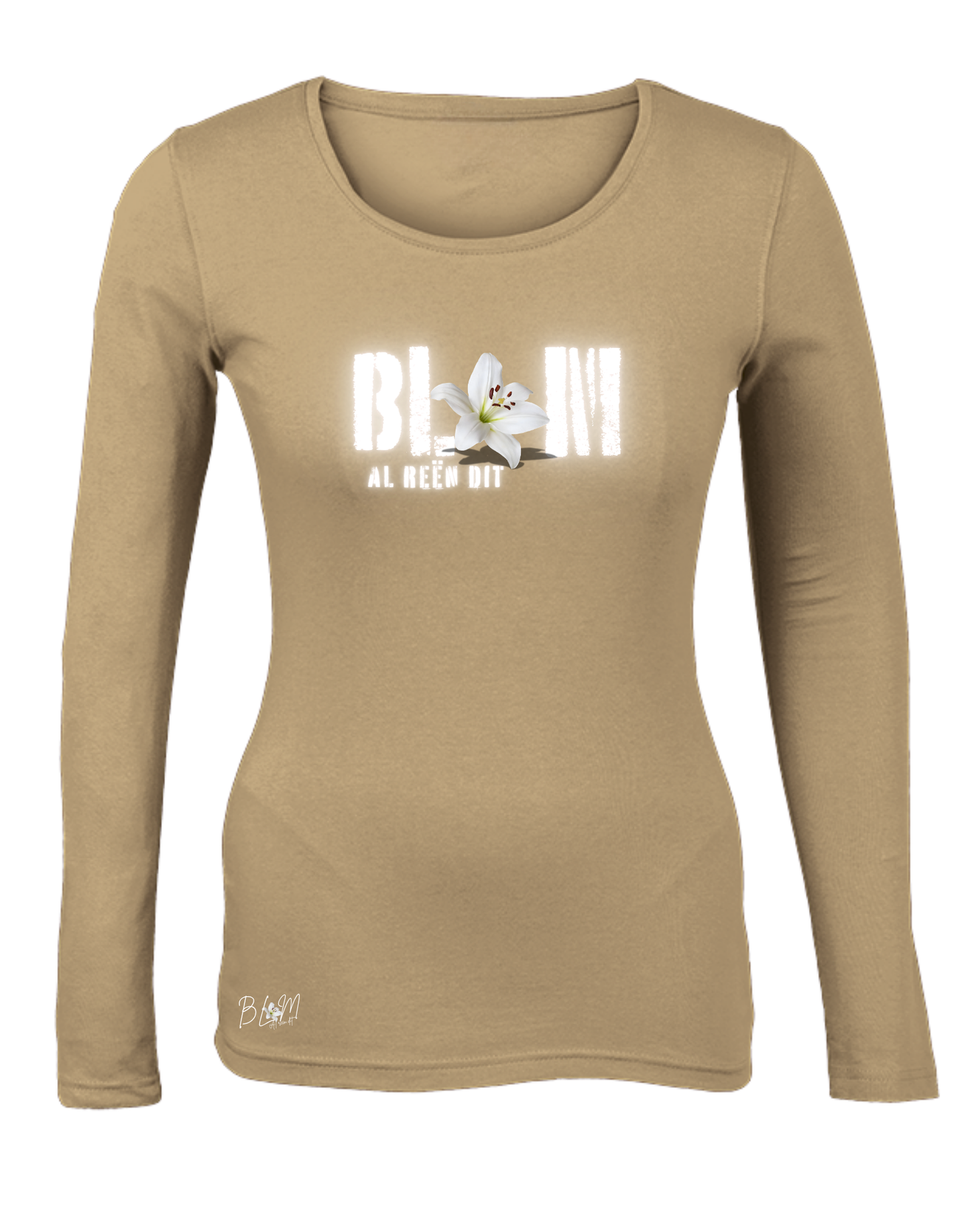 Blom Lelie Longsleeve T-Hempde vir Dames (b)