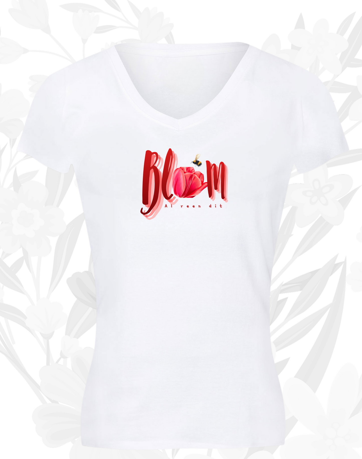 Blom Tulp W T-Hemp vir Dames
